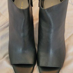 NEW Cole Haan Chandra Faux Leather Open-toe Booties (without box)